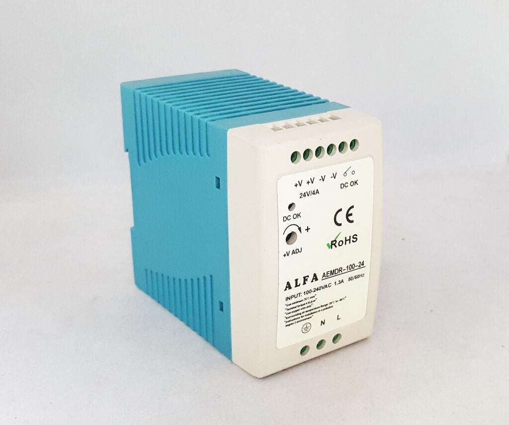 Alfa Electric DIN напојување 24V 4A AEMDR-100-24