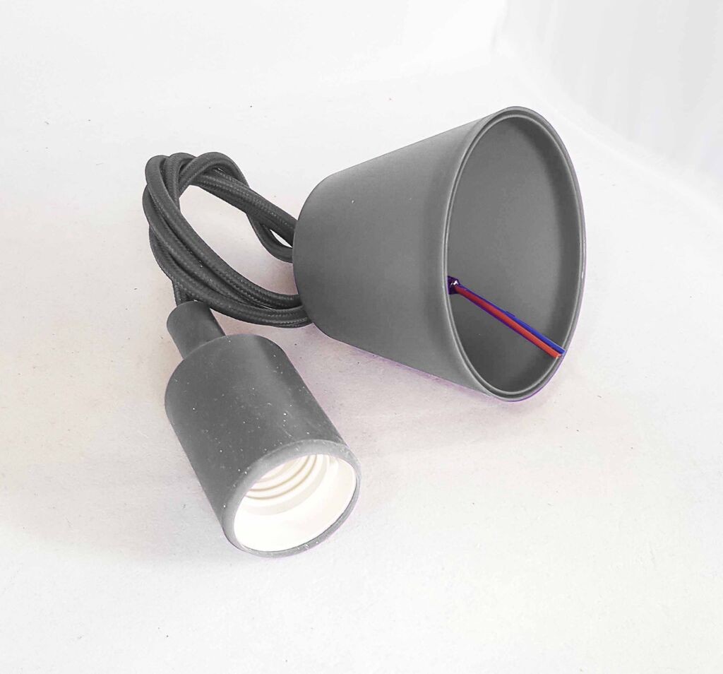 Alfa Electric Сив кабел со фасонка за ЛЕД сијалица OL19604-E27R-SIV