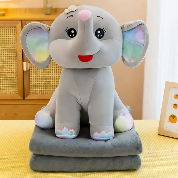 Играчка со ќебе Слонче - сива боја