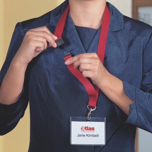 DURABLE Врвка, За беџ или легитимација, Со сигурнусна клипса, , 813703, Црвена