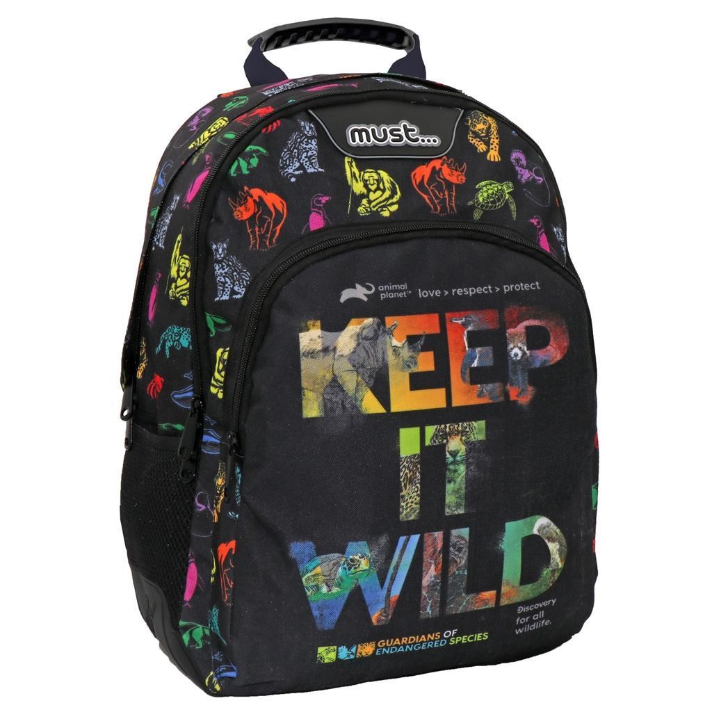 MUST Ранец, 3 Патенти, Animal Planet keep it wild, 000570863, 32x45x15цм