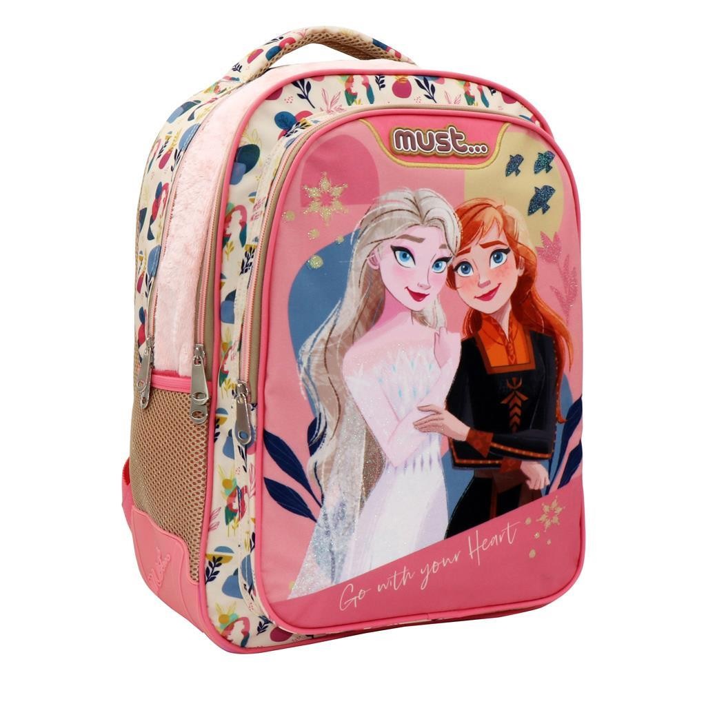 MUST Ранец, 3 Патенти, Glitter,Frozen 2 go with your heart,000563367,32x43x18цм