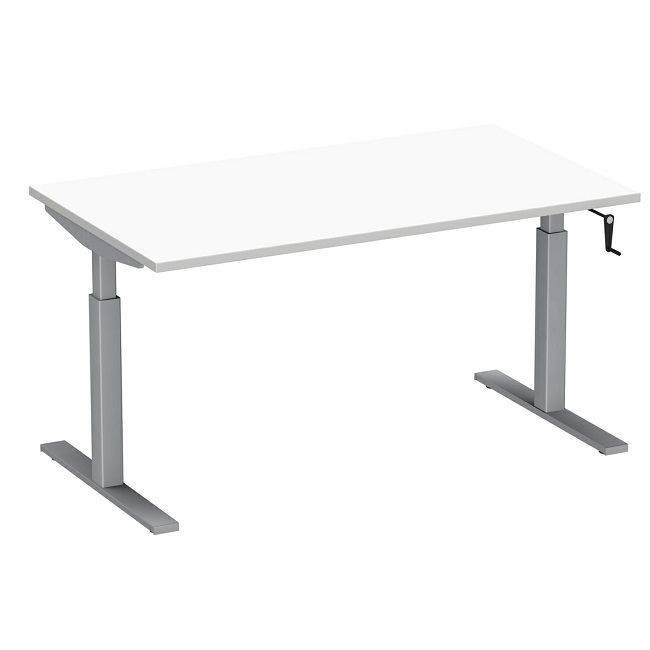 Биро конструкција бела, механичко подес., долж 115-160 вис., 70-120 со плотна