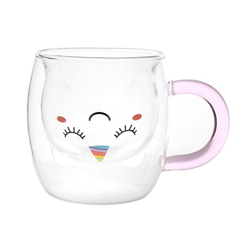 I-TOTAL Шолја, Двојно Дно Стаклена, Unicorn, 250мл, XL2957