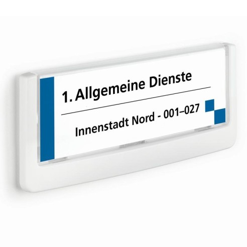 DURABLE Дисплеј, За врата или ѕид, За име функција, 149x52мм, 486002, Бела