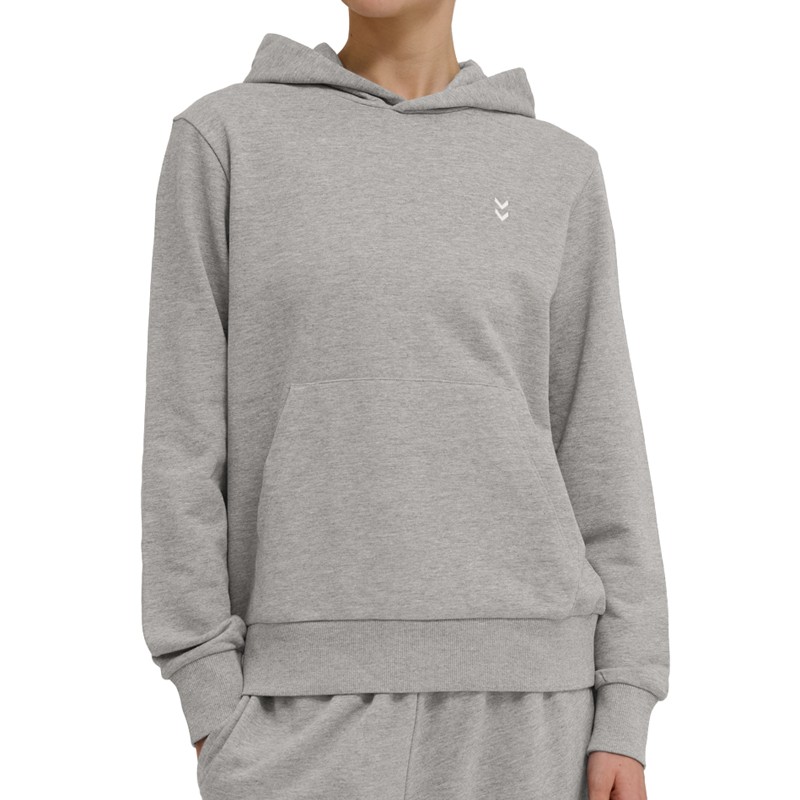HUMMEL Женски дуксер HMLPULSE CO REGULAR W SWEAT HOODIE, сива боја