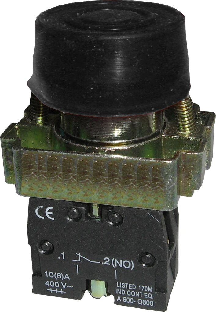 Alfa Electric Тастер, НО, црн, ИП65, гумиран – BP21