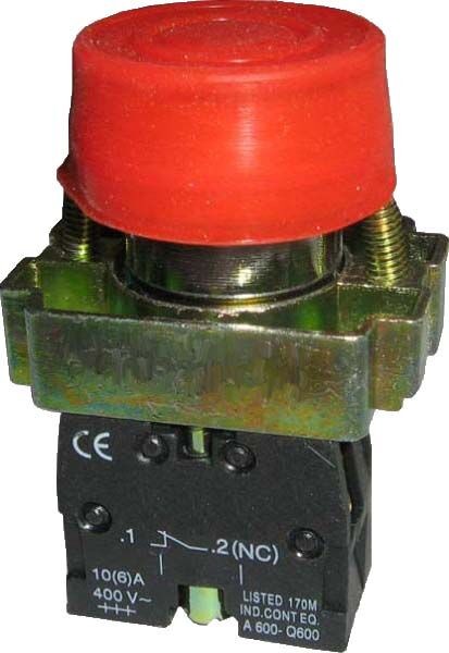 Alfa Electric Тастер, НЦ, црвен, ИП65, гумиран – BP42