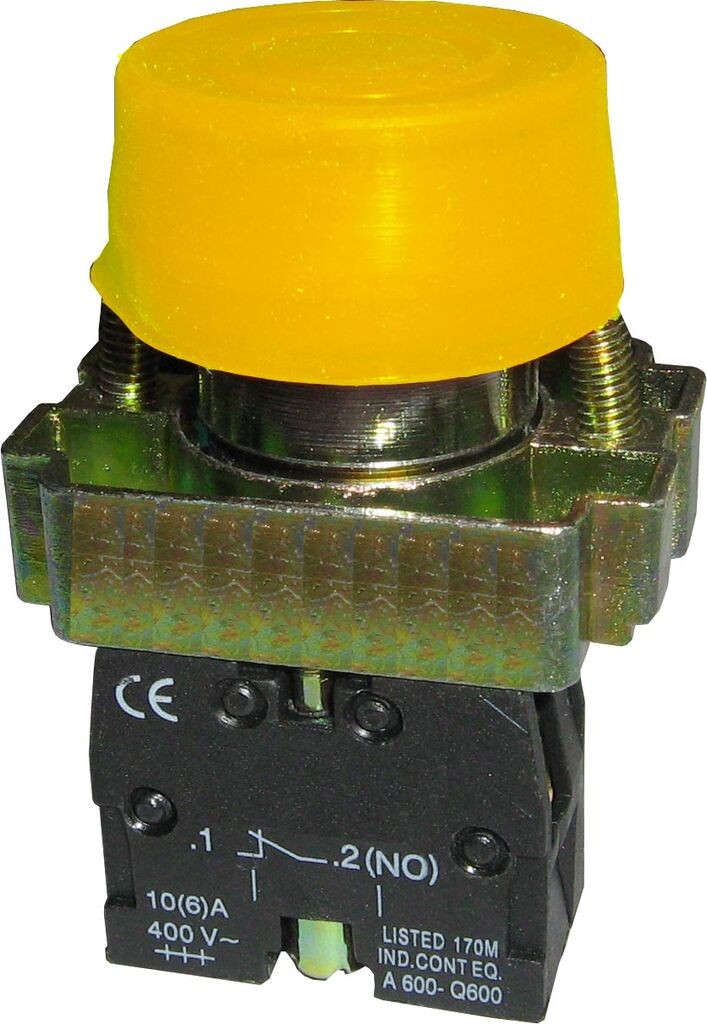 Alfa Electric Тастер, НО, жолт, ИП65, гумиран – BP51