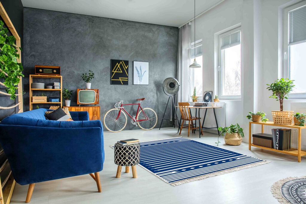 Тепих Conceptum Hypnose Klm0133, 150x100 см, црно-бел