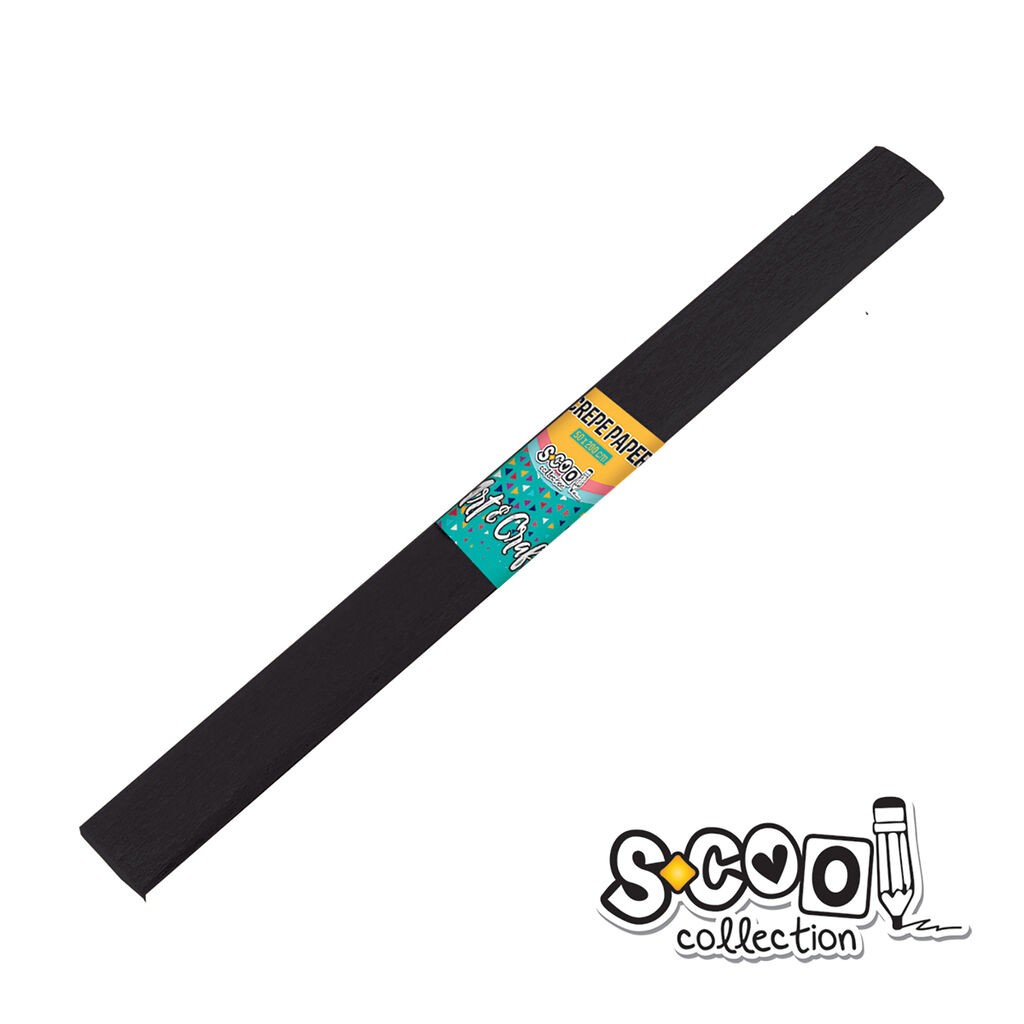 Scool Креп хартија, црна 50*200