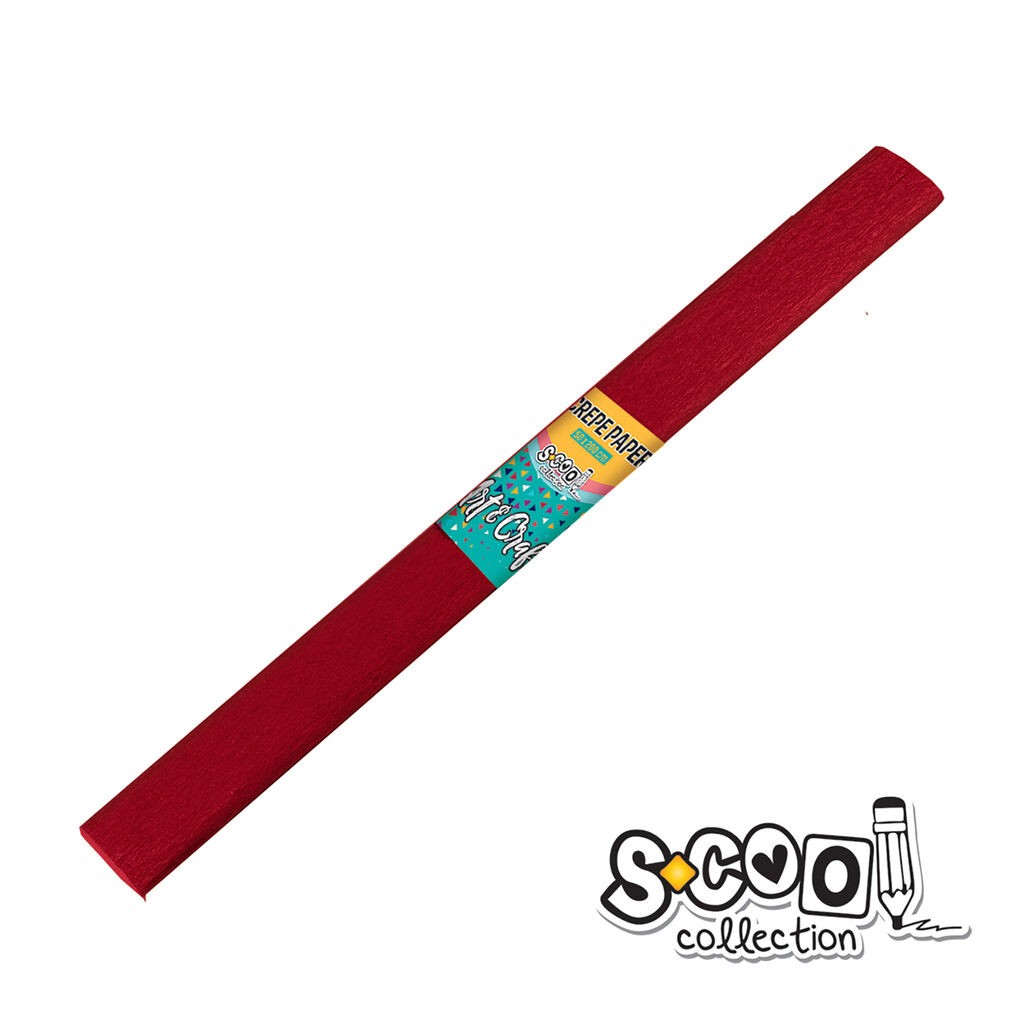 Scool Креп хартија, темно црвена 50*200