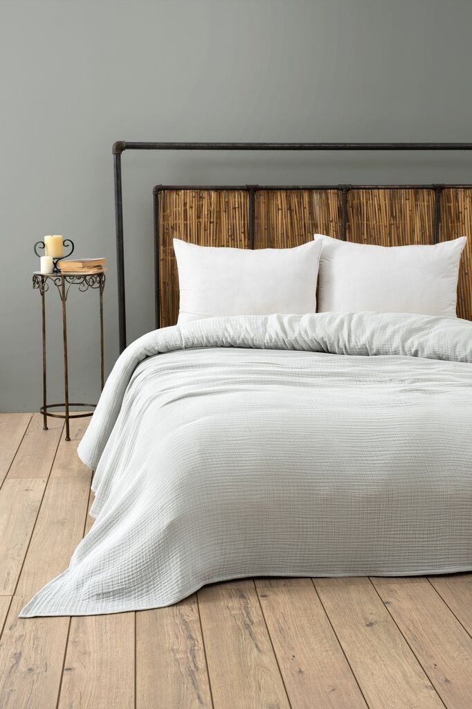 Муслинска покривка L'essentiel Maison, 220x250, светло сива