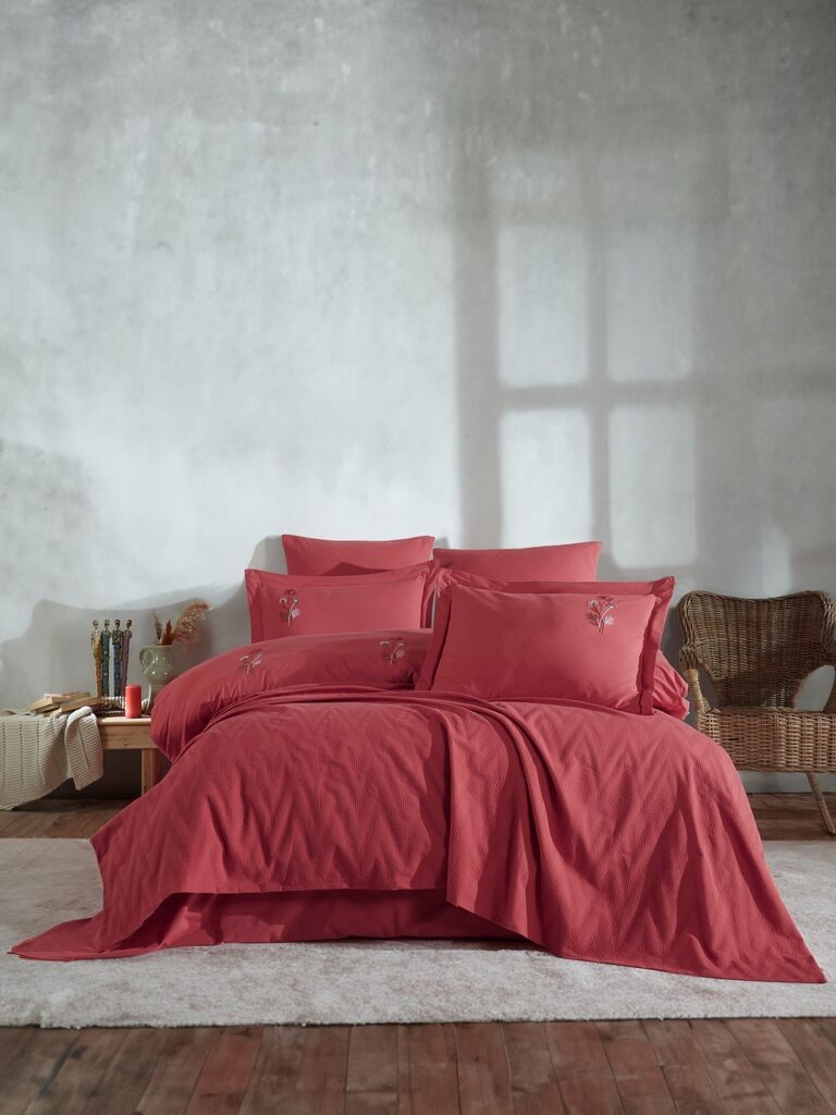 Комплет постелнина L'essentiel Maison Norris, 240x260, Црвена