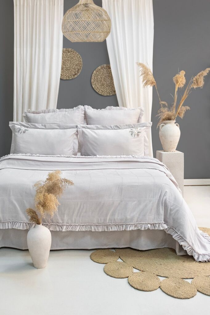 Комплет постелнина L'essentiel Maison Fiorella, 240x260, светло сива