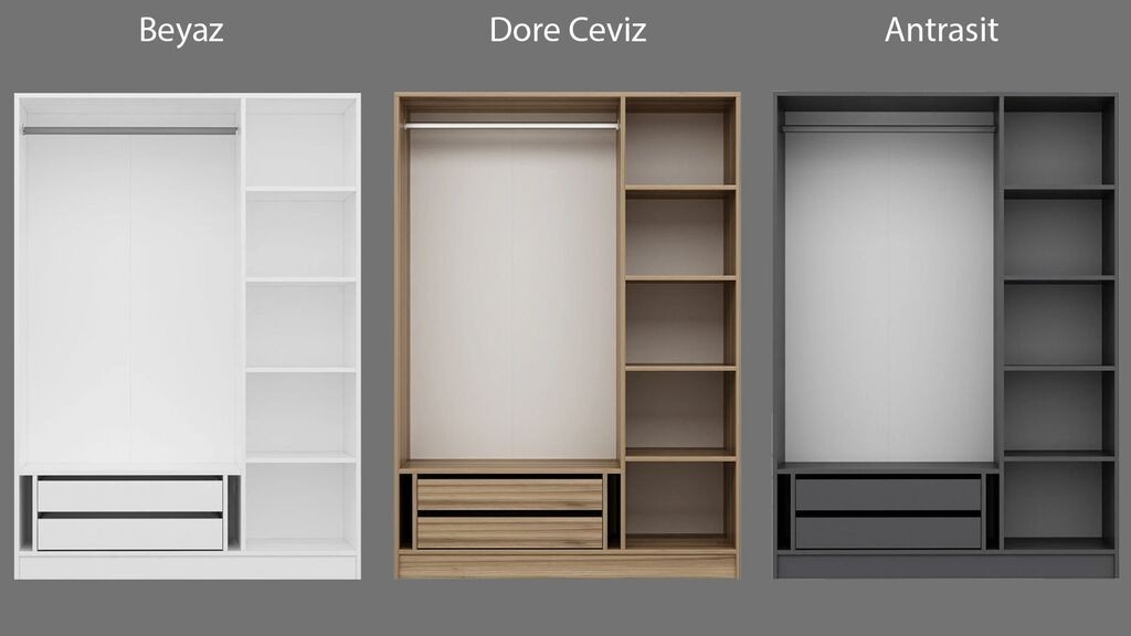 Гардеробер Hanah Home Кејл, 135x210x52 см, бел