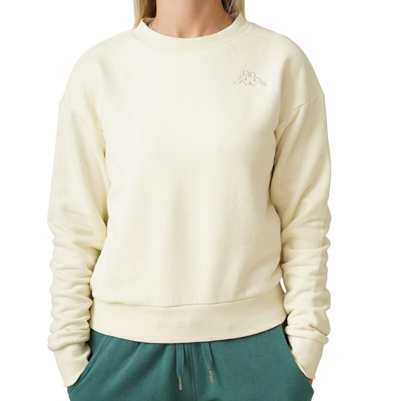Женски дуксер Kappa со лого на Ellew, кремаста