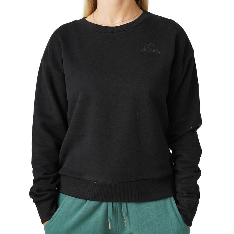 Женски дуксер Kappa со лого на Ellew, црна