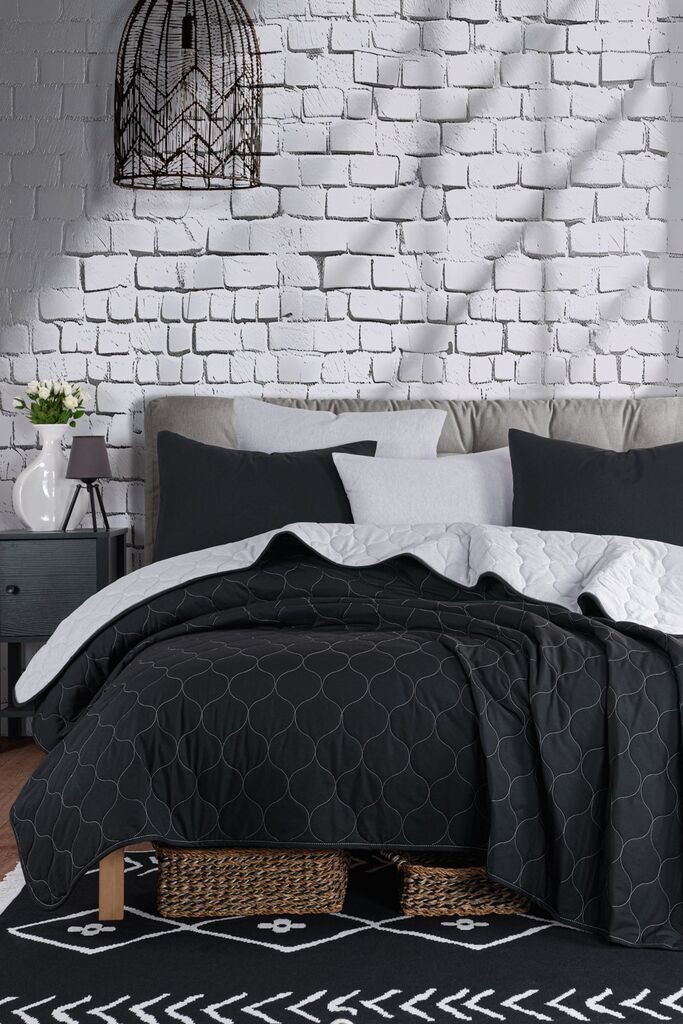 Комплет постелнина L'essentiel Maison Солидна, 200x220, црна