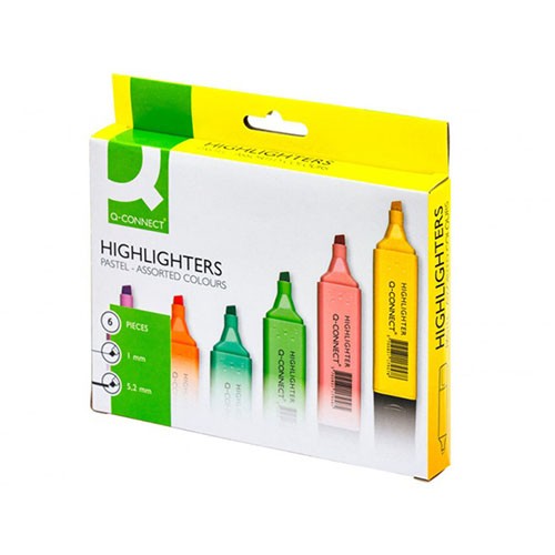 PBS Текс маркер, 1/6, Пастел микс бои, Q-Connect, KF17963