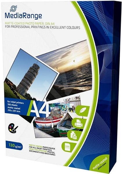 MEDIA RANGE Хартија, Фото, А4, 100л, 130гр, Photo Paper, Matte-Coated, MRINK101