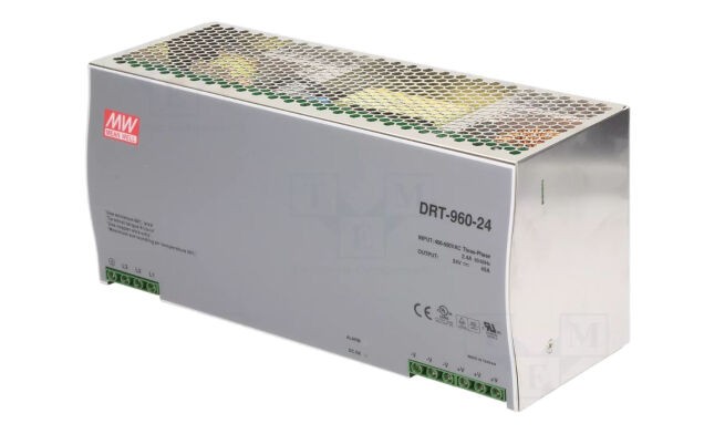Alfa Electric DIN напојување 24V 40A 960W, влез 3x380V DRT-960-24