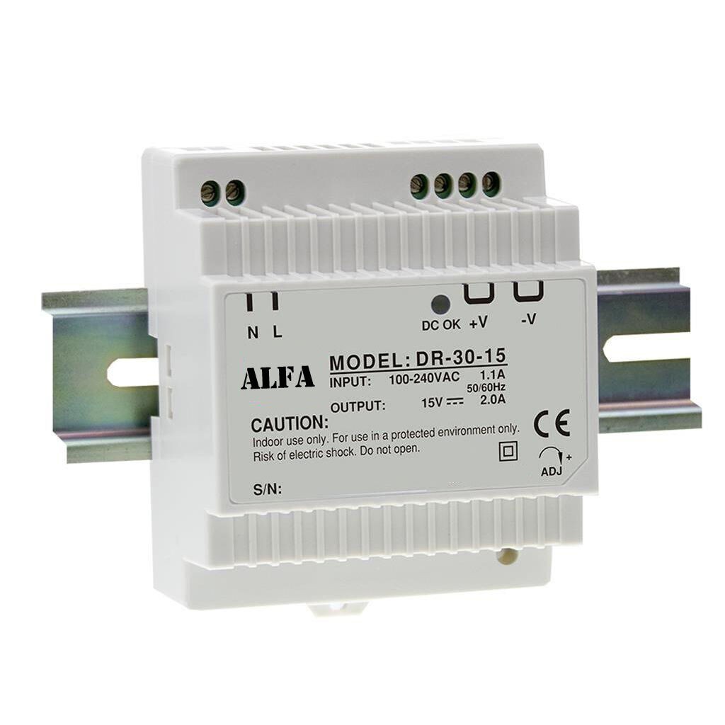Alfa Electric DIN напојување 15V 2A 30W AEDR-30-15