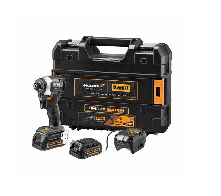 Dewalt Ударен одвртувач 18V 1/4" 205Nm 2×Powerstack McLaren F1 DCF85ME2GT-LN