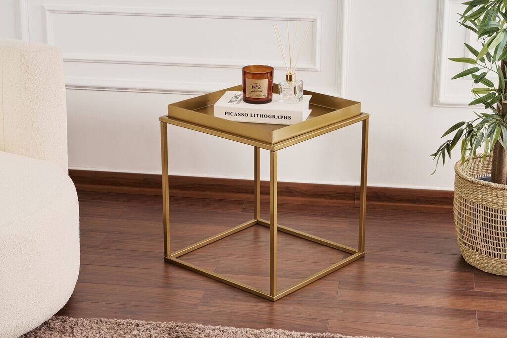 Маса Hanah Home Club Shb-18-A, 45x45x52 см, златна боја