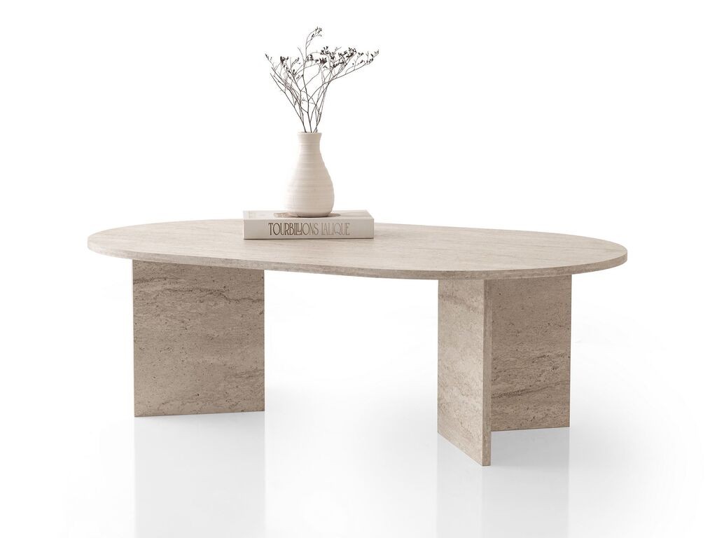 Маса Hanah Home Club Oscar-9544, 128x42x80 см, крем боја