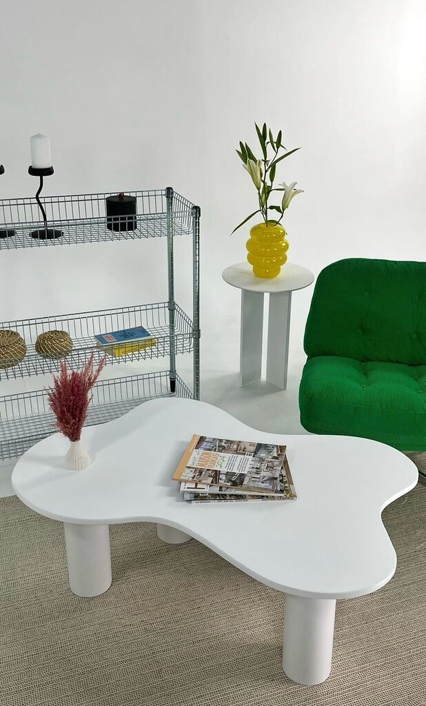 Маса Hanah Home Club Bloom, 110x40x70 см, бела