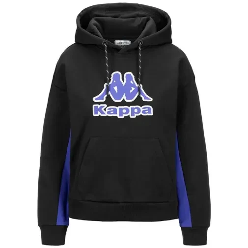 Женски дуксер со лого на Robe di Kappa, црна - морнарско сина