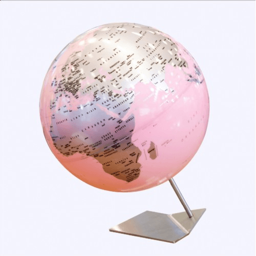 GURBUZ Глобус, 33цм, Англиски, , Design globe, 45122, Розева