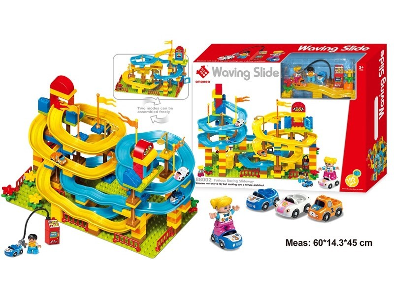 STATOVAC Коцки, Топоган за автомобили,195 парчиња,3y+, , Blocks,876046,60*14*45цм