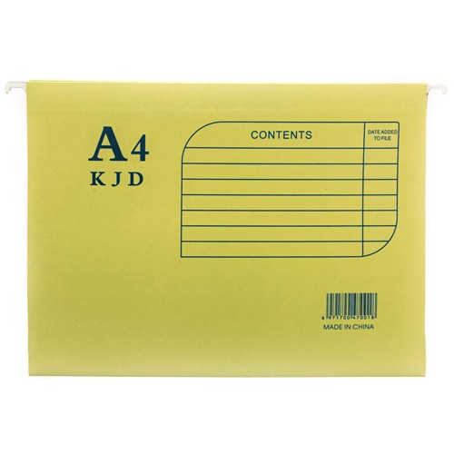 BG OFFICE Папка висечка за картотека, А4, 280 гр,, Euroflex, 02220340,C407, Жолта