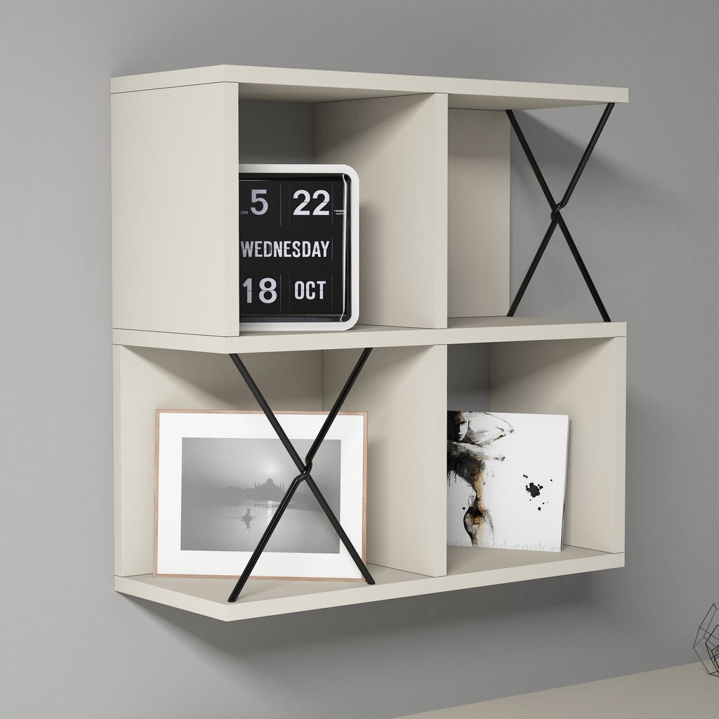 Hanah Home dzидна полица Extra, 60x60x24 см, кремаста