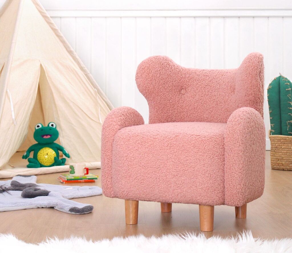 Детска фотелја Atelier del Sofa Juano Teddy, 55x61x55 см, кафеава