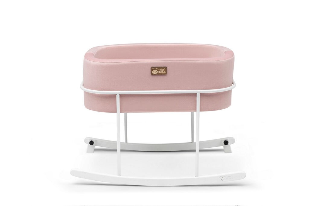 Метална лулка за дом Hanah Home, 90x70x58 см, розово-бела