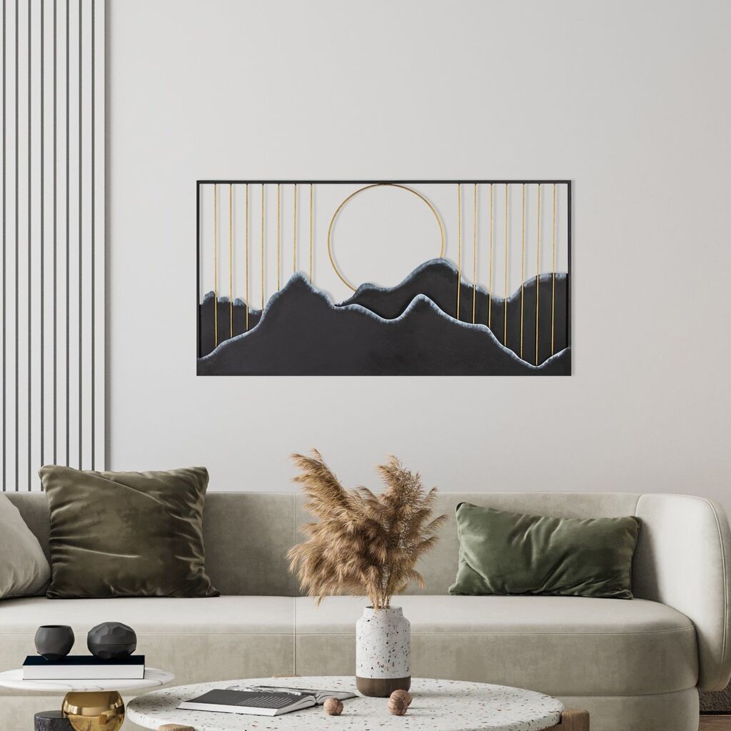 Wallity dzидна декорација Сагармата-1, 114x4x60 см, црна и златна боја