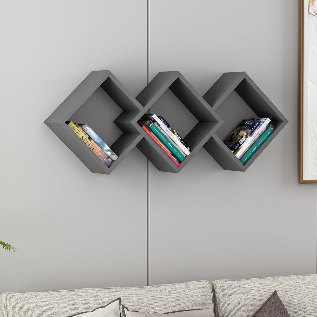 Hanah Home dzидна полица Galaxy, 102x42x20 см, антрацит