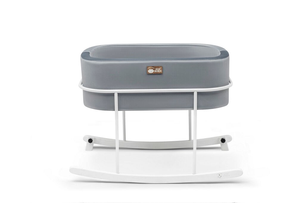 Метална лулка за дом Hanah Home, 90x70x58 см, сиво-бела