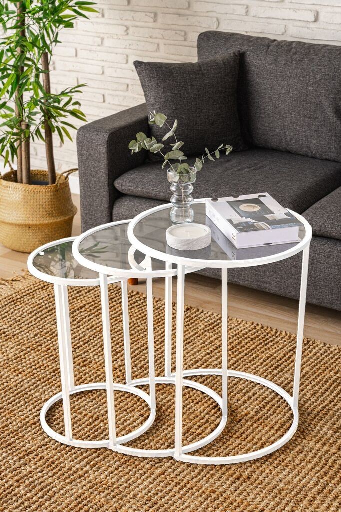 Комплет масички за кафе Hanah Home Alya, 3 парчиња, бела