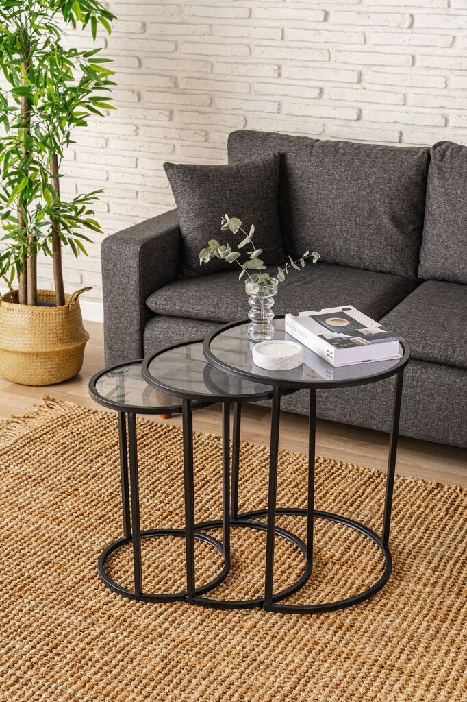 Комплет масички за кафе Hanah Home Alya, 3 парчиња, црна