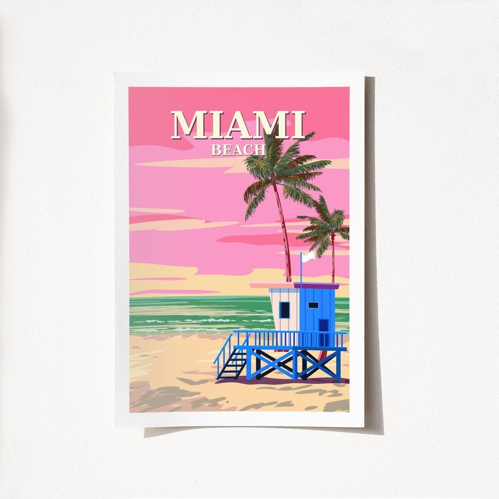 Wallity Poster Miami-2016, A4, 21x29,7 см, Шарени