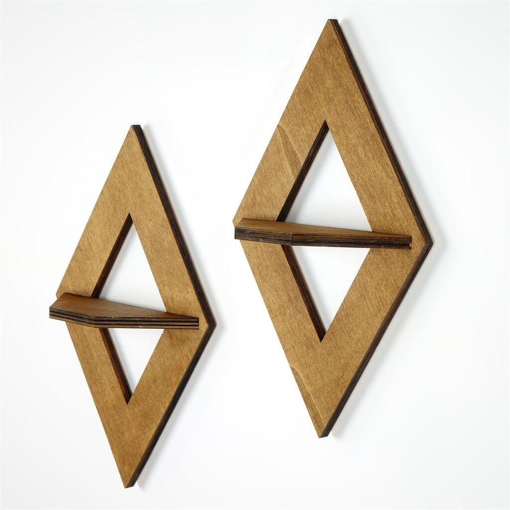 Комплет полици за dzид Hanah Home Raf260, 38x23x10 см, 2 парчиња, орев