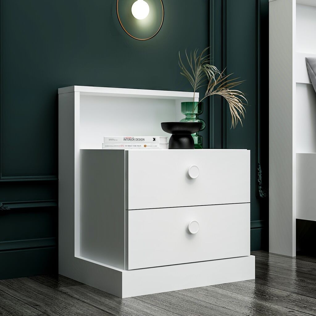 Ноќна масичка Hanah Home Life, 49x62x42 см, бела