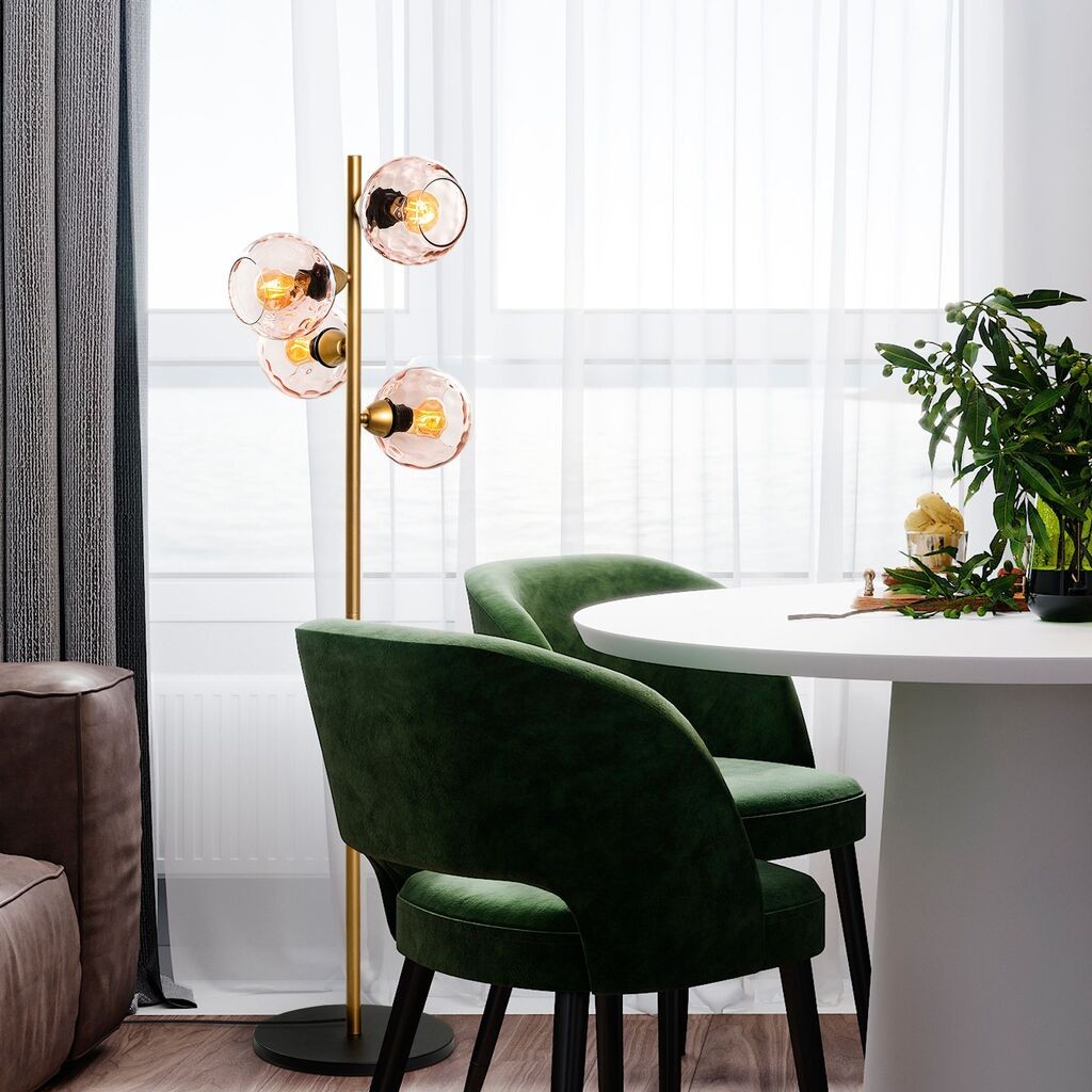 Подна ламба Opviq Benek-15-14543, 36x36x135 cm, IP20, златно-розова боја