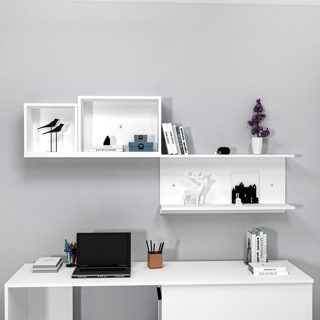 Hanah Home dzидна полица Akser, 180x80.4x19.6 см, бела