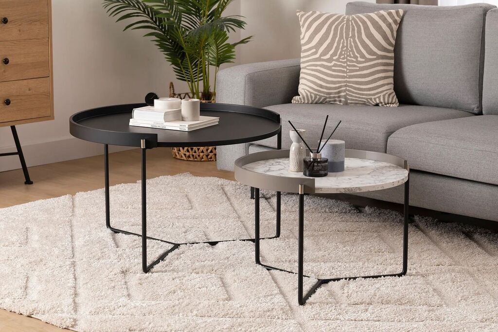 Комплет масички за кафе Hanah Home Mandy, 2 парчиња, 80x51x80, 60x41x60 см, Антрацит