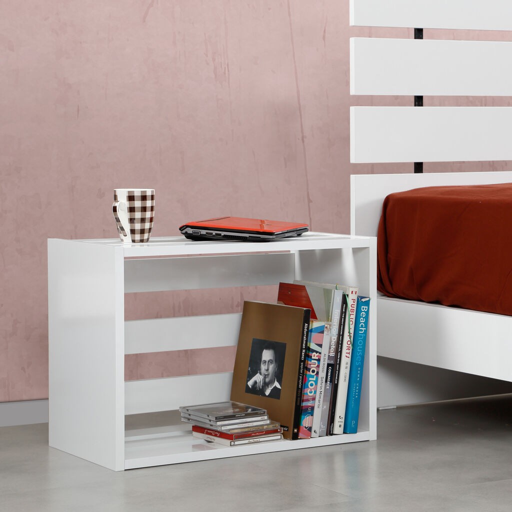 Ноќна масичка Hanah Home Fuga, 60x43x33 см, бела